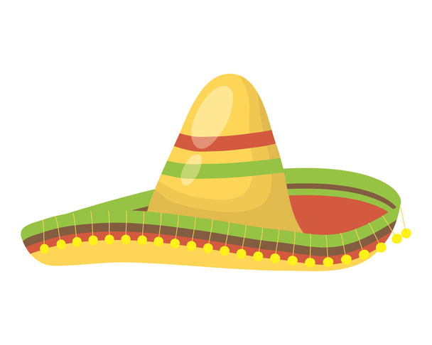 ícone de chapéu mexicano tradicional isolado - Vetor, Imagem
