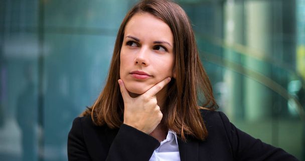 businesswoman portrait in a pensive expression - Photo, image