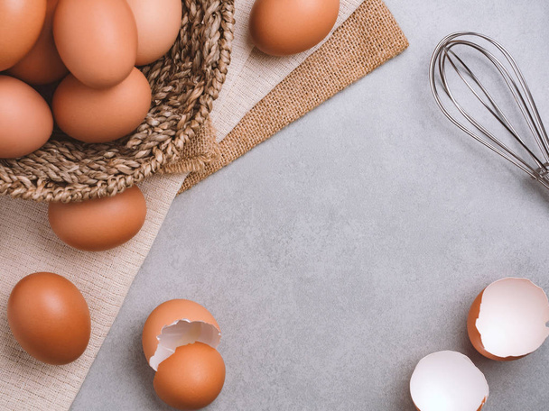 Organic chicken eggs food ingredients concept - Фото, изображение