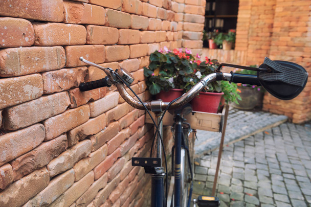 vintage ποδήλατο με λουλούδια διακόσμηση - Φωτογραφία, εικόνα