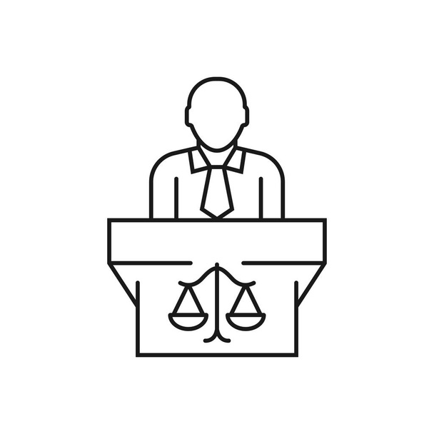 lawyer - minimal line web icon. simple vector illustration. conc - Vector, Image