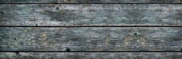 Panorama of old wood texture with cracks and knots. Free space for text. Big size. - Fotó, kép