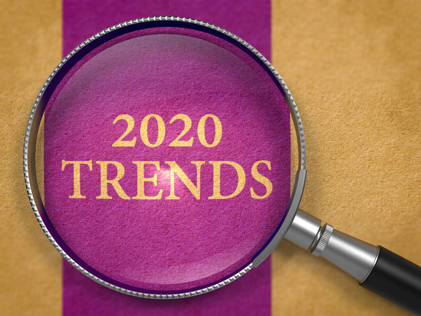 2020 Trends Concept μέσω Μεγεθυντικού Γυαλιού - Business Concept. - Φωτογραφία, εικόνα