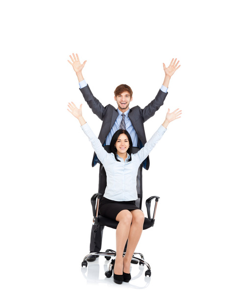 Business people with raised hands - Foto, immagini