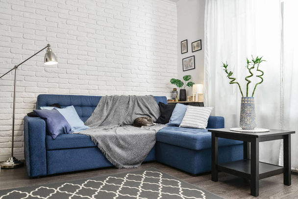 Bright living room in scandinavian style - Foto, imagen