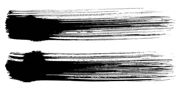 Abstract black brush stripe. Black and white engraved ink art. Isolated brush design illustration element. - Vector, Imagen