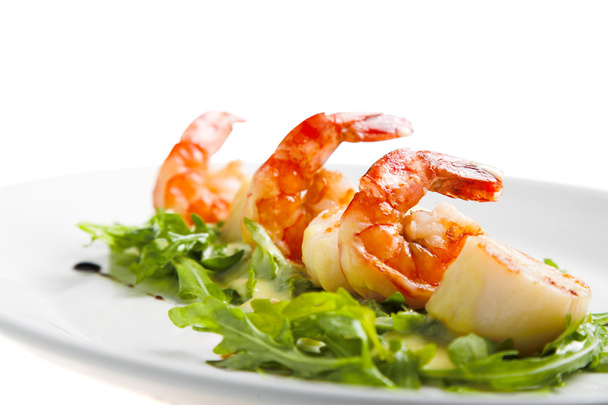 Shrimp with greens - Photo, Image