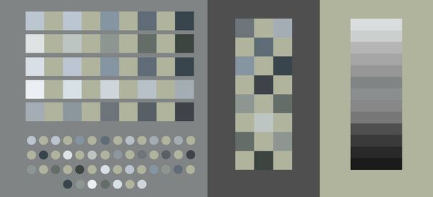 Big set pistachio matching color palettes trend. Beautiful grey green color design for interior ideas, fashion, fabrics and more themes design art. For designers and architects business. - Vector, Image