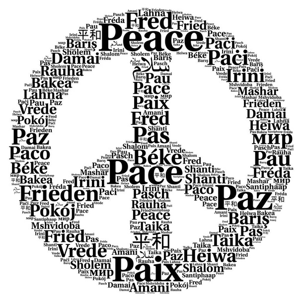 Rauha sana pilvi eri kielillä  - Valokuva, kuva