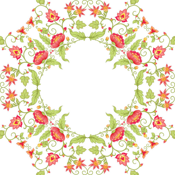 Tradition mughal motif, fantasy flowers - Вектор,изображение