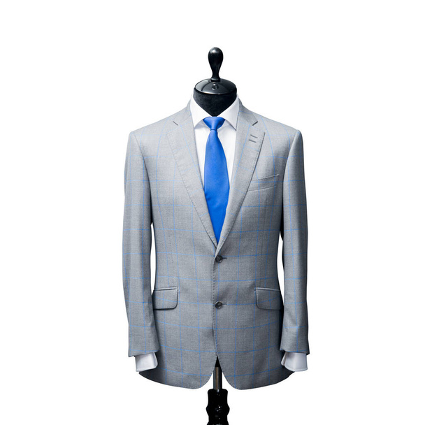 Stylish casual men's suit on a wooden mannequin - Photo, Image