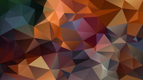 vector abstract irregular polygon background - triangle low poly pattern - brown camel ochre orange purle green blue color  - Vector, Image
