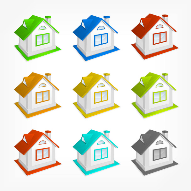 Small village house set - Vector, Image