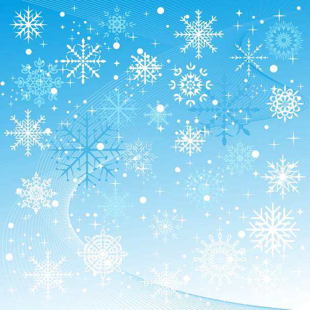 A winter background with snowflakes falling. - Vector, Image
