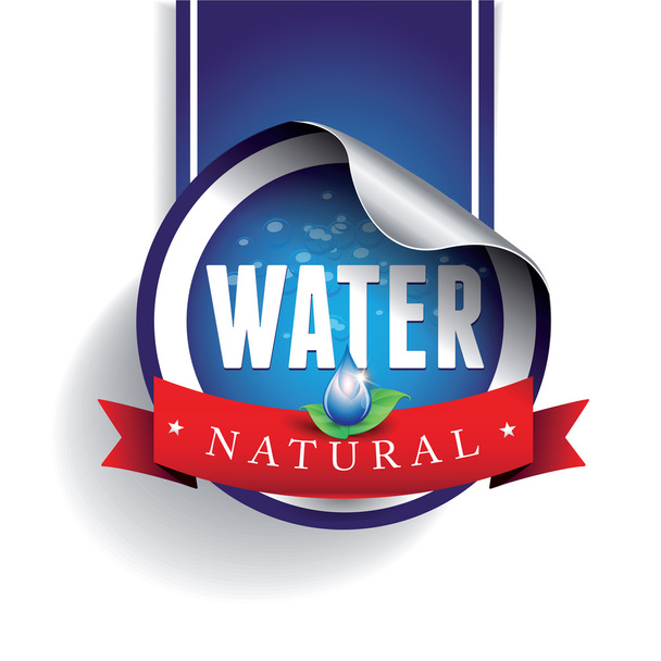 Etikettenvektor für Trinkwasser und Wasser - Vektor, Bild