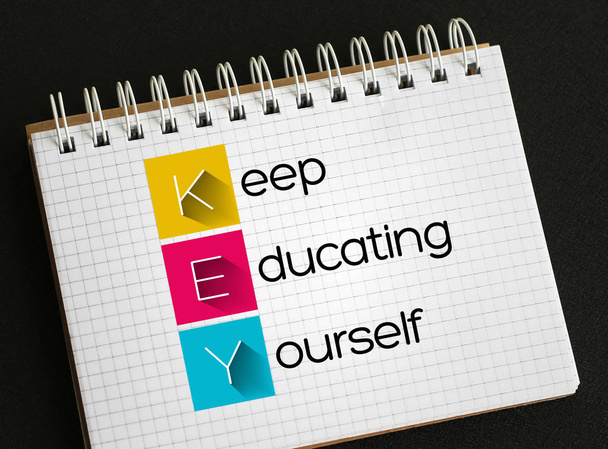 KEY - Keep Educating Yourself acronym - Фото, изображение