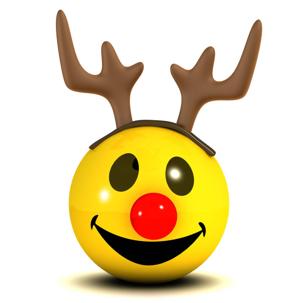 3d Smiley reindeer - Photo, Image