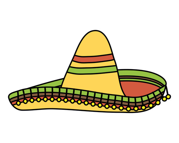 traditional mexican hat isolated icon - Вектор,изображение