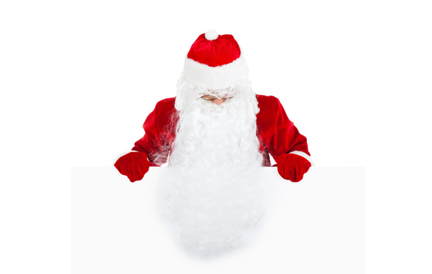 Άγιος Βασίλης κρατώντας πανό - Φωτογραφία, εικόνα