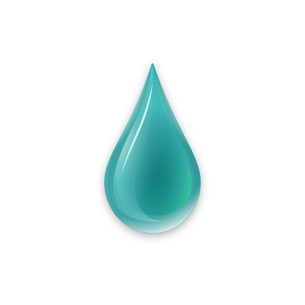 Синяя капля воды. Чистая природа органическая икона. Иллюстрация
 - Фото, изображение