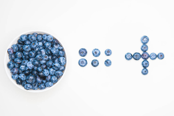 Blueberry. view from above. place for an inscription. healthy berries. - Φωτογραφία, εικόνα