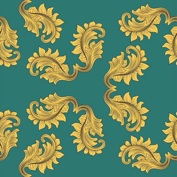 Abstract victorian pattern for print design. Surface texture. Fashion illustration. Vintage vector illustration. Fashion design. Floral ornament decoration. Seamless pattern tile - Vector, Image