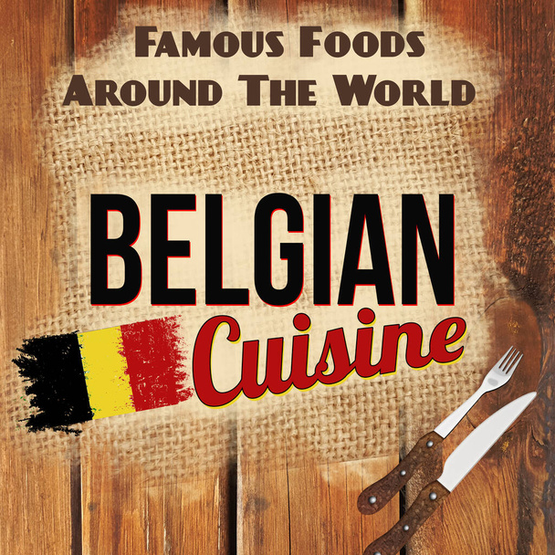 Cartel estilo retro de la cocina belga
 - Vector, imagen
