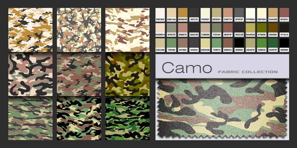 Ensemble de camouflage vecteur de tissu réaliste
 - Vecteur, image
