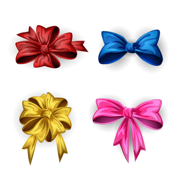 Cartoon style bows isolated on white background - Vector, Image