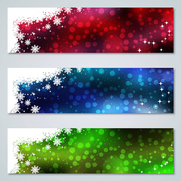 Christmas and New Year horizontal vector banners collection - Vektori, kuva