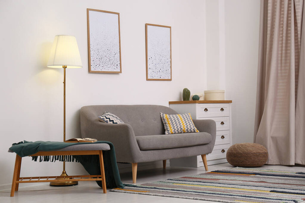 Modern living room interior with stylish furniture - Foto, Imagem