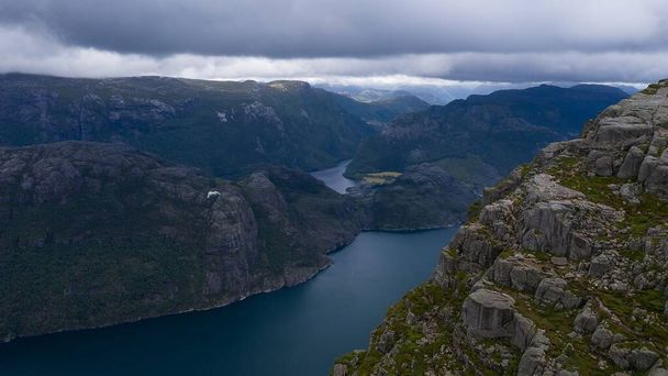 Blick vom Preikestulen Kanzelfelsen, Norwegen - Foto, Bild