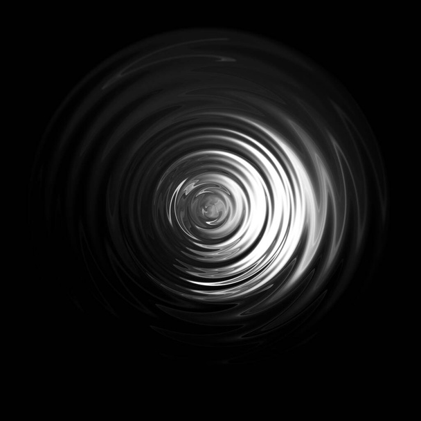 Beyaz su dalgalanması üzerinde parlayan ışık, siyah arkaplan, soyut doku arkaplanı - Fotoğraf, Görsel