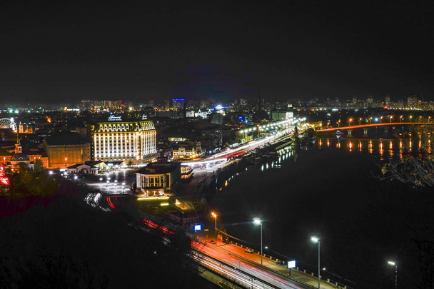 Kiev, Ukraine, Downtown and the Dnieper River. - Φωτογραφία, εικόνα