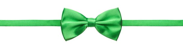 Green bow tie isolated on white background - Photo, Image