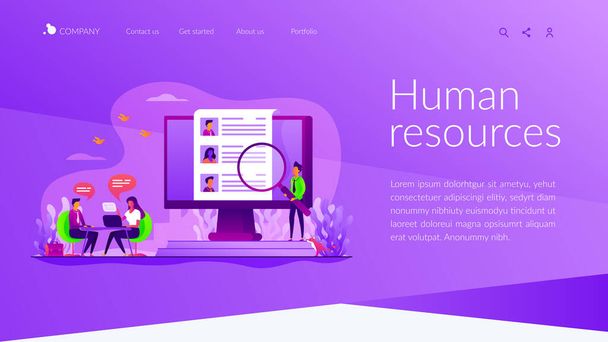 Human resources landing page template - Vector, Image