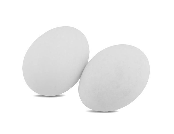 Single white egg isolated on white background - Фото, изображение