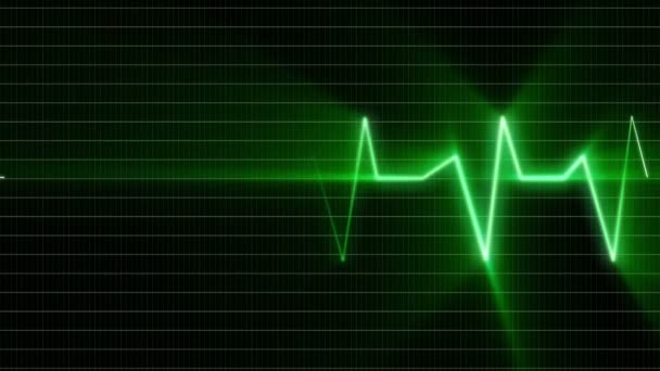 E.C.G. Cardiac impulse sequence on medical monitor - Footage, Video