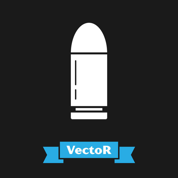 Icono de bala blanca aislado sobre fondo negro. Ilustración vectorial
 - Vector, imagen