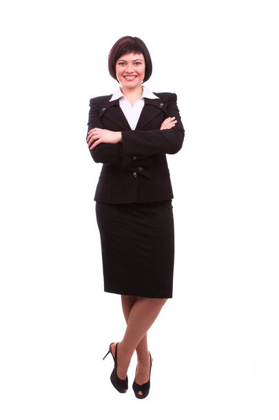 Businesswoman dressed in black suit. - Фото, зображення