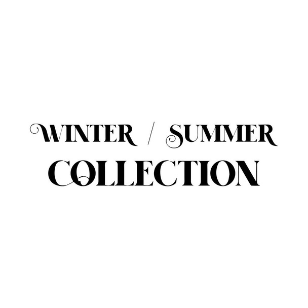 Зимняя и летняя коллекции Английская каллиграфия для продажи плакат на золотом фоне боке
 - Вектор,изображение