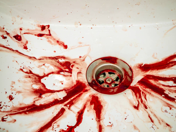 Bleeding Blood In Bathroom - Photo, Image