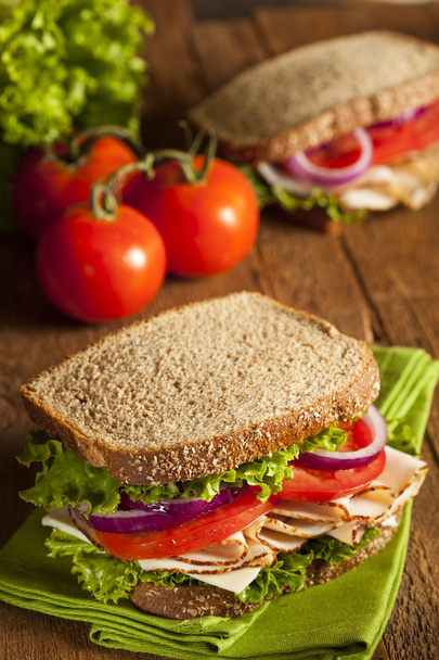 Homemade Turkey Sandwich - Foto, immagini