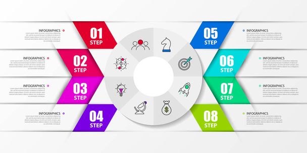 Infographic design template. Creative concept with 8 steps - Vector, Image