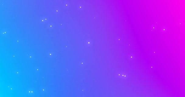 4k Kleurrijke holografische neon folie lussen geanimeerde abstracte achtergrond. Witte kleine sneeuw vliegen op veelkleurige beweging gradiënt Bg. Gevoelige leuke deeltjes animatie. Elegante inrichting voor meisjesfeestjes - Video