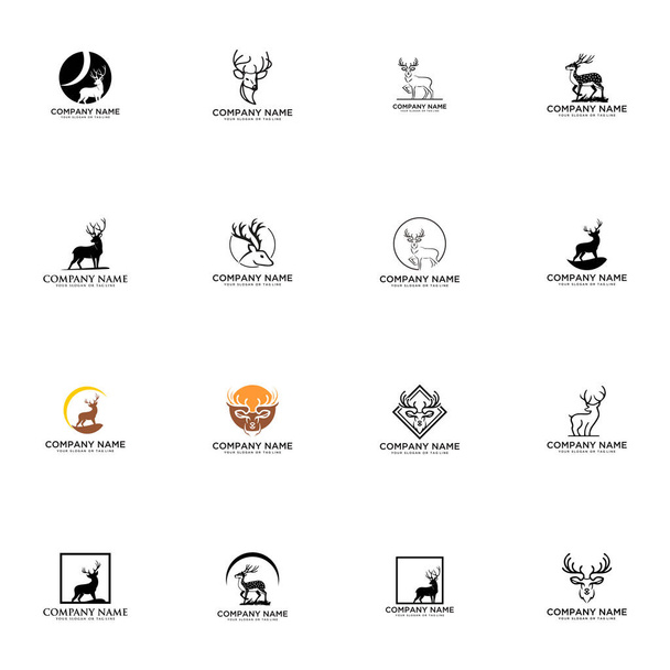 набір креативного дизайну логотипу оленя векторний шаблон
 - Вектор, зображення