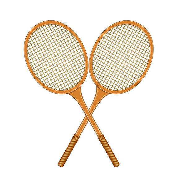 Two crossed tennis rackets - Вектор,изображение