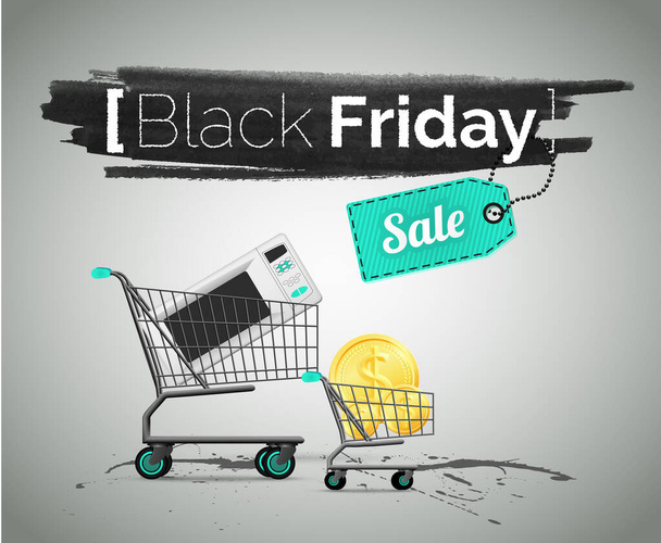 Black Friday, household appliance sale vector illustration - Vector, Image