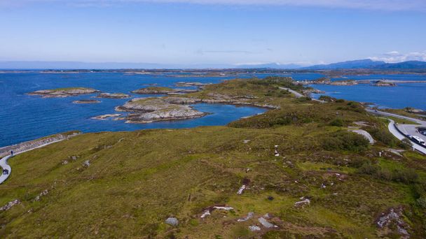 Atlantic Ocean Road, Norvegia, luglio 2019. Vista aerea dal drone
 - Foto, immagini