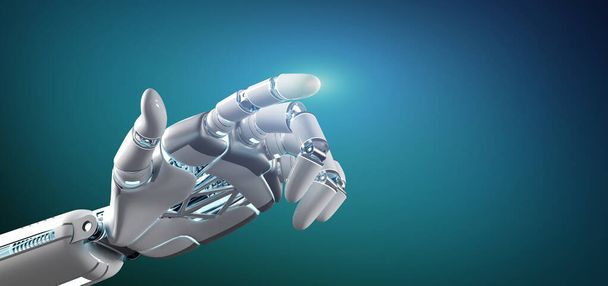 Cyborg robot hand on an uniform  background 3d rendering - Photo, Image